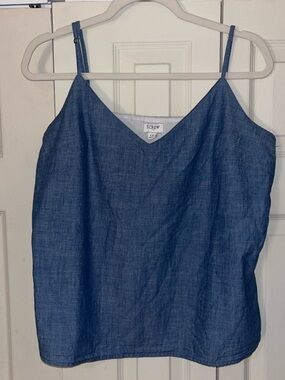 J. Crew Chambray Spaghetti Strap Blouse